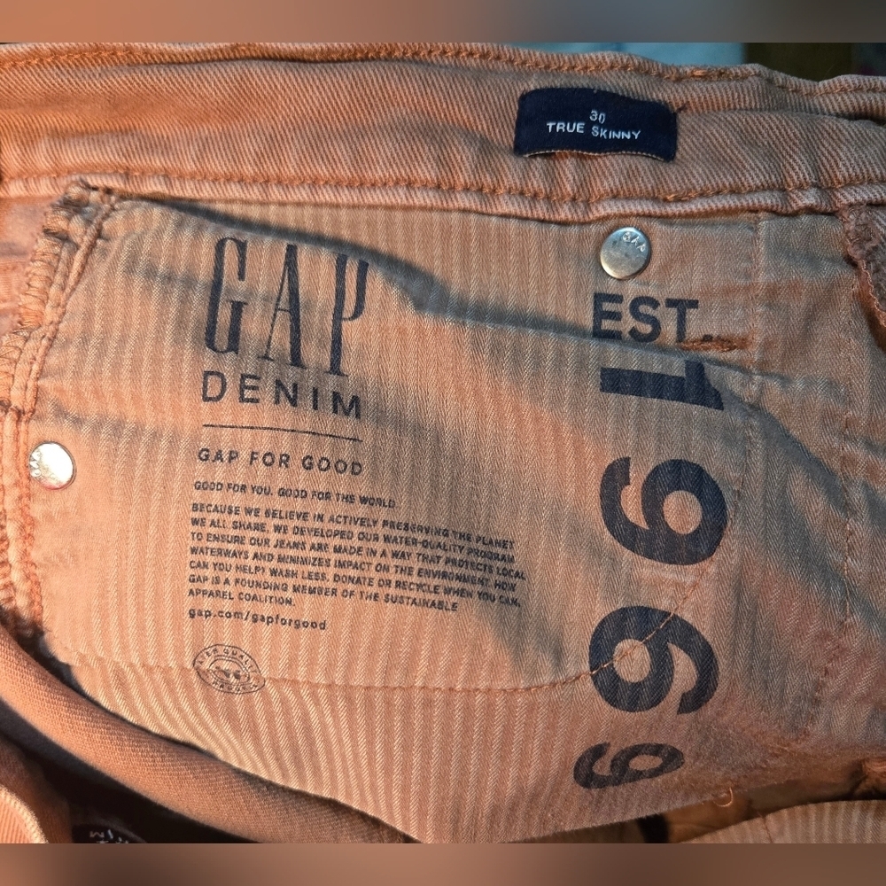 Gap True Skinny Jeans Womens 30 Coral Hi-Rise Distressed Hem - Picture 7 of 7